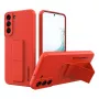 Wozinsky silikoninis dėklas su stovu telefonui Samsung Galaxy S22 Plus, raudonas