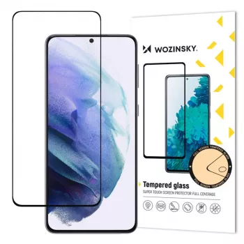 Wozinsky Super Durable Full Glue Tempered Glass Full Screen Protector su Rėmeliu, Suderinamas su Dėklais, Samsung Galaxy S22, Juodas
