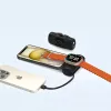 Wozinsky WF16-YLS Mini Power Bank 5000mAh 15W su įmontuotu USB-C laidu ir Apple Watch įkrovikliu – juoda
