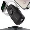 Wozinsky WF16-YLS Mini Power Bank 5000mAh 15W su įmontuotu USB-C laidu ir Apple Watch įkrovikliu – juoda