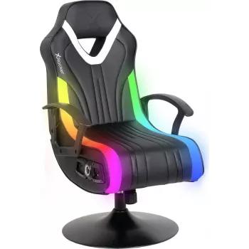 X-Rocker Fury RGB 2.1 Gaming Floor Rocker Chair Black su Neo Motion LED ir 2.1 garso sistema (2023039)