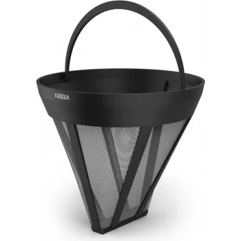 Xavax Permanent Coffee Filter Size 4 Barista, daugkartinis nerūdijančio plieno filtras, universalus, juodos spalvos