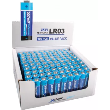 XCell Performance LR03 Micro AAA šarminės baterijos (100 vnt. dėžutė)