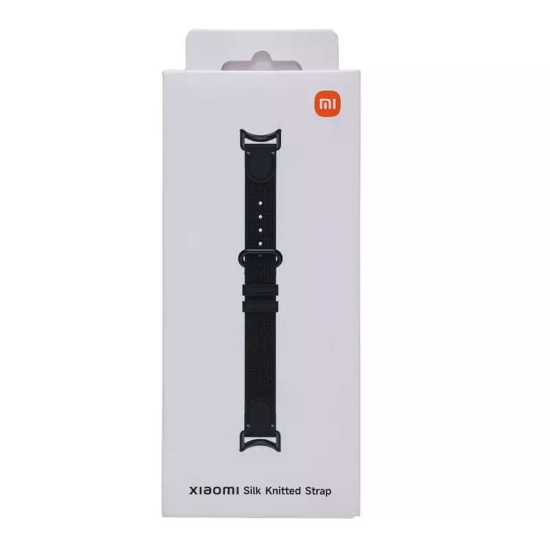 Xiaomi Smart Band 10 megztas šilko dirželis - juodos spalvos