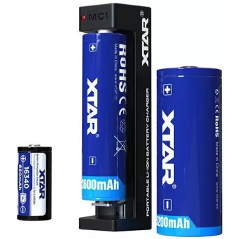 XTAR MC1 USB-C vieno lizdo Li-ion akumuliatorių įkroviklis