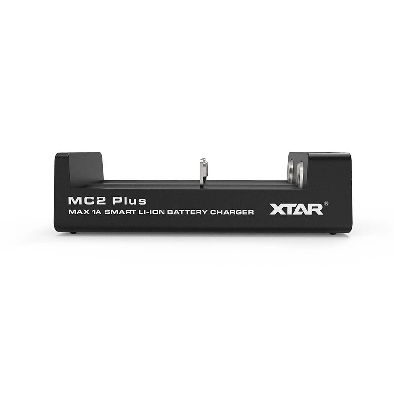 XTAR MC2+ 2 lizdų Li-ion akumuliatorių įkroviklis, skirtas 18650, 21700, 26650 ir kt. (USB maitinimas)