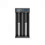 XTAR MC2+ 2 lizdų Li-ion akumuliatorių įkroviklis, skirtas 18650, 21700, 26650 ir kt. (USB maitinimas)