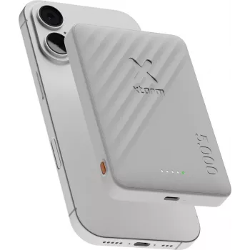 Xtorm Go2 magnetinis belaidis maitinimo blokas 5000mAh 15W Qi 18W USB-C Ice White XG2WPE057