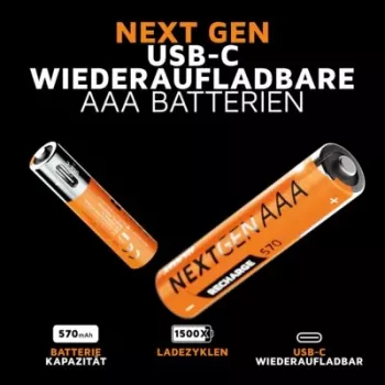 Xtorm NextGen AAA baterijos su USB-C įkrovimu (4 vnt.) – 1,5 V ličio jonų 600 mAh
