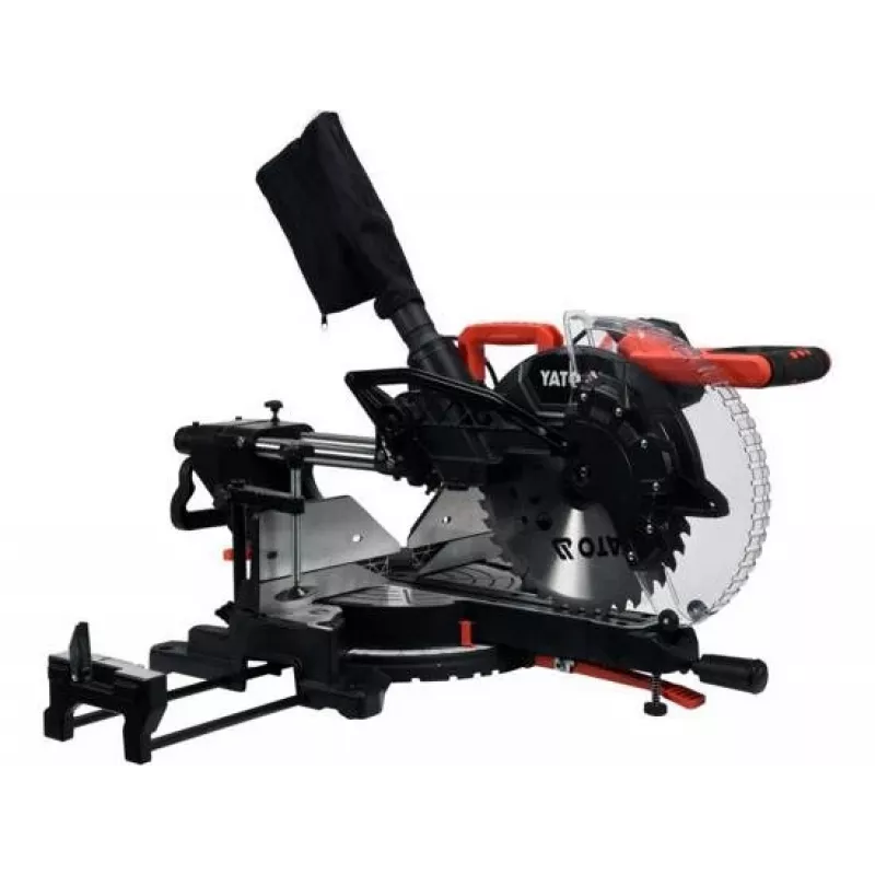 YATO 1800W slydimo kampinis pjūklas su padavimu ir lazeriu, 305 mm