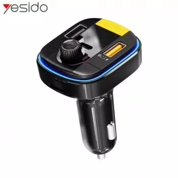 YESIDO Bluetooth FM siųstuvas 43W greitas automobilinis įkroviklis Y45 juodas