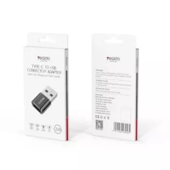 YESIDO GS09 Mini Aliuminio lydinio USB Type-C į USB-A OTG adapteris juodas