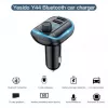 YESIDO Y44 MP3 grotuvas Bluetooth automobilinis kroviklis su QC3.0, LED ekranu, laisvų rankų įranga, juodas