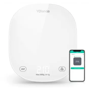 Yolanda CK10A išmaniosios virtuvinės svarstyklės su Bluetooth, 3000g talpa, 0.1g tikslumu, USB-C įkrovimu