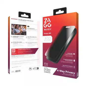 ZAGG InvisibleShield Glass Elite Privacy 360 apsauginis stiklas, skirtas iPhone 14 Pro Max