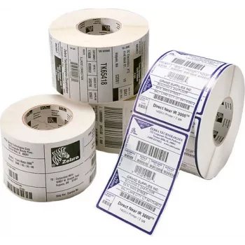 Zebra Z-Perform 1000D tiesioginio terminio spausdinimo popierinės etiketės, itin baltos, 101,6 x 177,8 mm, 405 etiketės ritinyje, 12 ritinių, nuolatiniai klijai