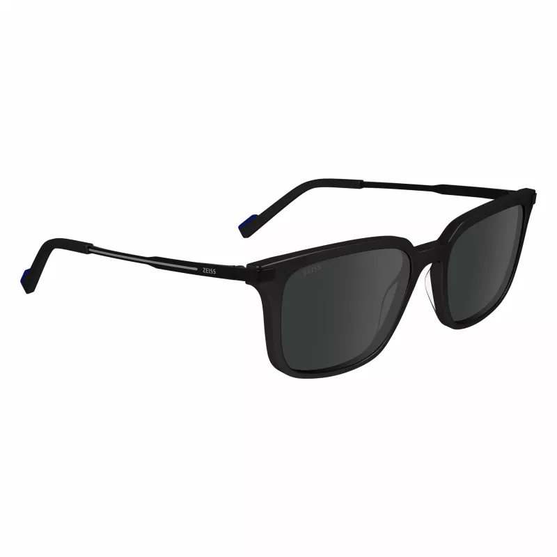 ZEISS MAN ZS24719S-1 Akiniai – Juodas acetatinis rėmelis, pilki polikarbonatiniai lęšiai, 54/18/145 mm
