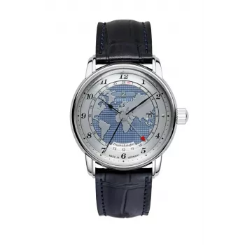 Zeppelin Friedrichshafen 85963 automatinis laikrodis, 42 mm, juodas ciferblatas, odinė apyrankė