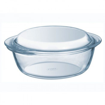 PYREX Essentials stiklo troškinio indas su dangčiu, 2,1 l, apvalus, borosilikatinis stiklas, permatomas, Ø19 cm