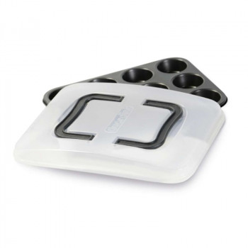 GUARDINI Bake Away pyragų forma 12 vnt. su nešiojimo dangteliu 27 x 35 x 3 cm