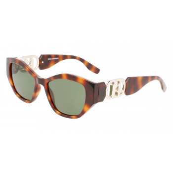 Karl Lagerfeld KL6086SH-240 moteriški kvadratiniai akiniai nuo saulės, Havana rėmelis, rudi gradientiniai lęšiai, 54 mm
