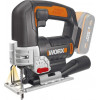 WORX WX543.9 20V akumuliatorinis siaurapjūklis su 4 švytuoklės nustatymais, įrankių nereikalaujančiu ašmenų keitimu, LED apšvietimu, 80 mm medienos pjovimo galimybe