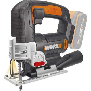 WORX WX543.9 20V akumuliatorinis siaurapjūklis su 4 švytuoklės nustatymais, įrankių nereikalaujančiu ašmenų keitimu, LED apšvietimu, 80 mm medienos pjovimo galimybe