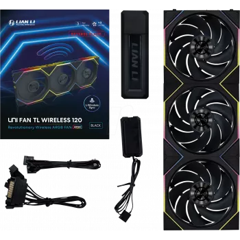 Lian Li 12TLLCD1W3B juodas ventiliatorius su LCD ekranu