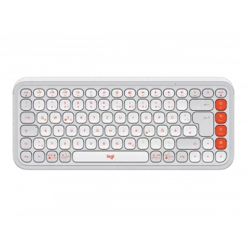 LOGITECH „POP Icon Keys“ belaidė klaviatūra – Off White & Orange, QWERTZ vokiškas išdėstymas