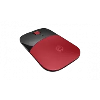 HP Wireless Mouse 220 (Saulėlydžio raudona), ambidekstrinė, optinė, RF belaidė, 1600 DPI, juoda, raudona