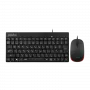 Perixx PERIDUO-212 DE, mini USB klaviatūros ir pelės rinkinys, juoda