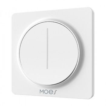 MOES ZS-SY-EUD Zigbee jutiklinis sieninis šviesos reguliatorius, baltas, su nuliniu laidu