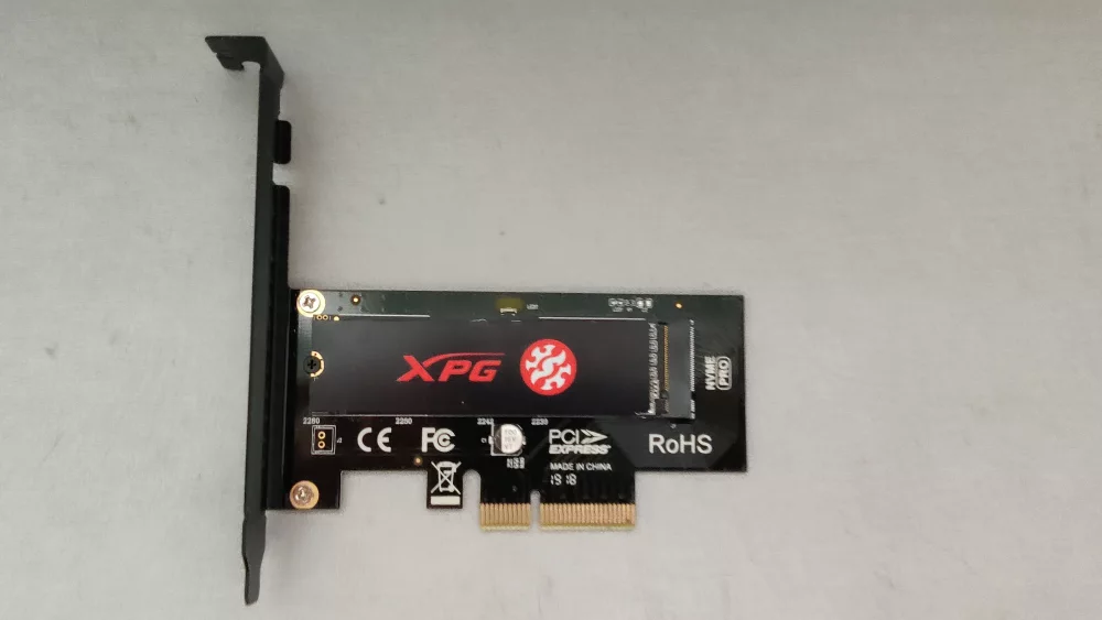 M.2 SSD adapter and slot hardware