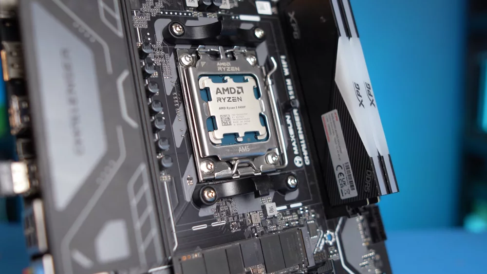 AMD Ryzen processor in an AM5 motherboard socket