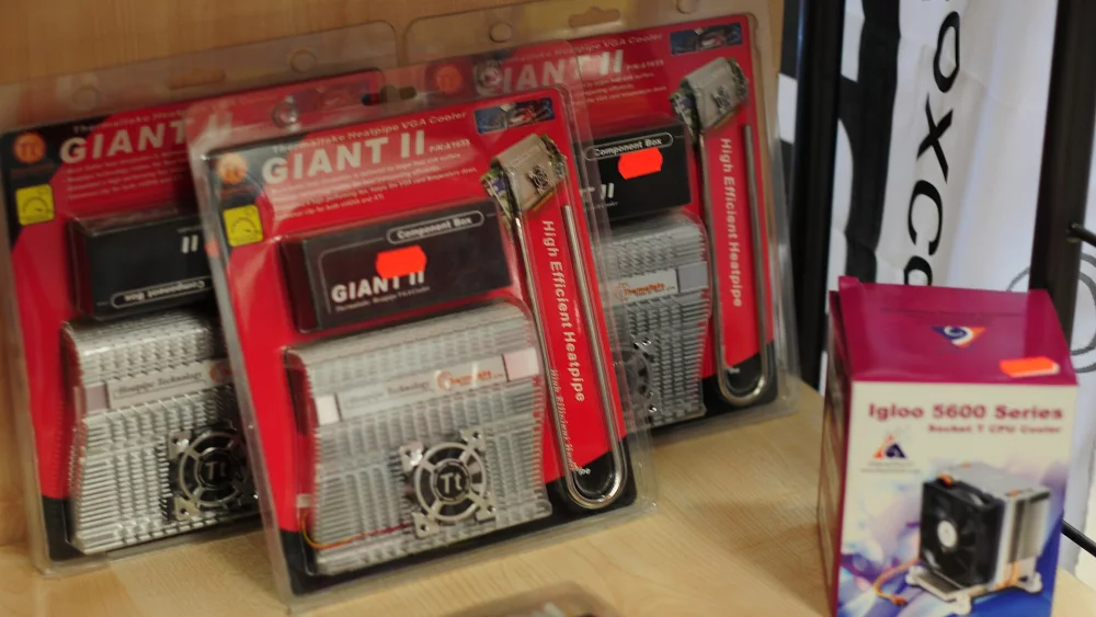 PC cooler packages on a shop shelf